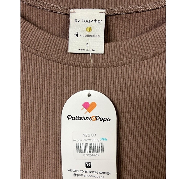 By Together Bodycon Mini Dress Brown Ribbed Ruched Long Sleeve Trendy‎ Sexy New - Picture 5 of 10